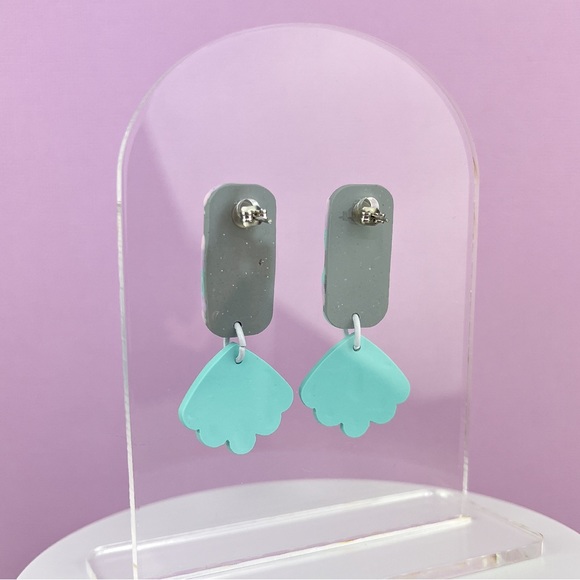 Pastel Abstract Rainbow Design Handmade Polymer Clay Earrings Lightweigh… - Picture 7 of 10